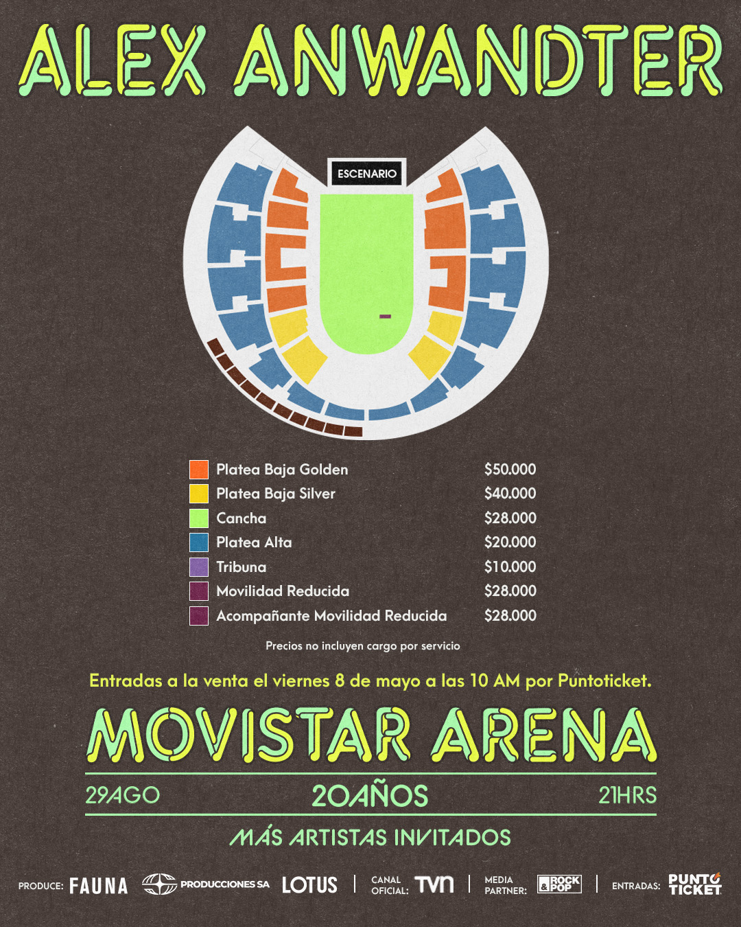 Alex Anwandter: Se habilitan nuevas entradas en el Movistar Arena